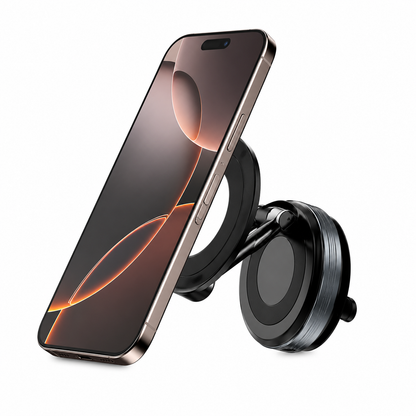 Aro magnético giratorio de 360° para teléfono móvil con succión al vacío, manos libres y extensible para auto, gimnasio, espejo y ducha.