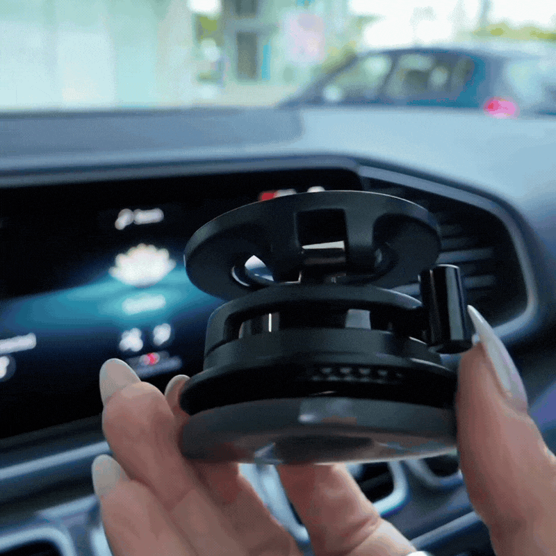 Aro magnético giratorio de 360° para teléfono móvil con succión al vacío, manos libres y extensible para auto, gimnasio, espejo y ducha.