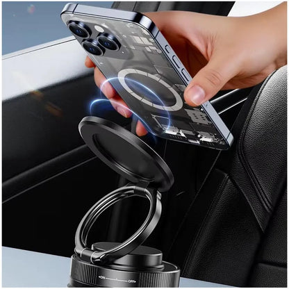 Soporte Completo Magnético giratorio de 360° para teléfono móvil con succión al vacío, manos libres y extensible para auto, gimnasio, espejo y ducha.